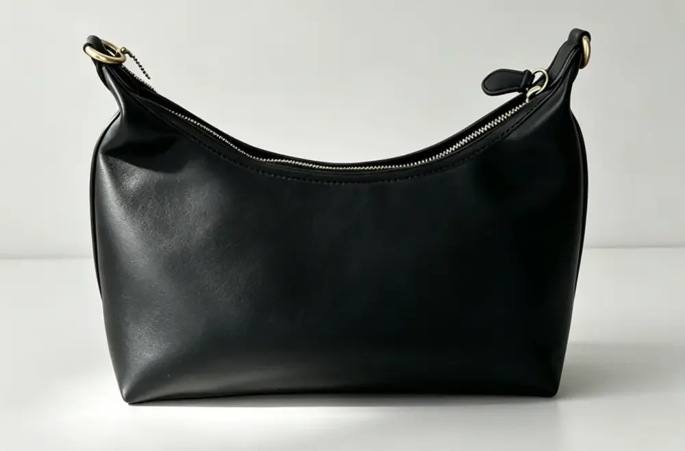 Coach Carry Bag Gold Accent Black Crescent